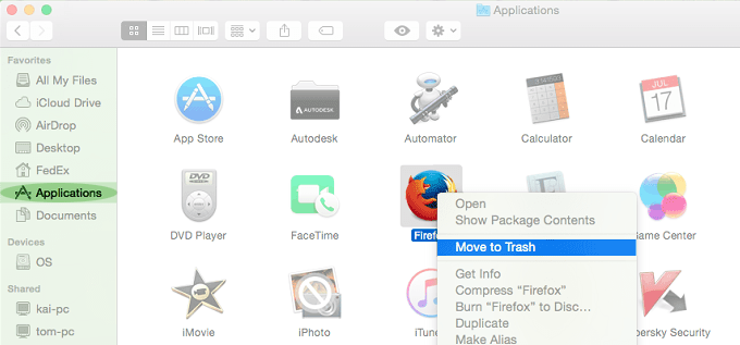 Remove apps in Applications