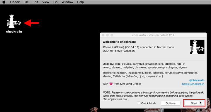 click Start