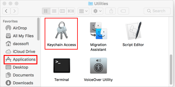Open Keychain Access