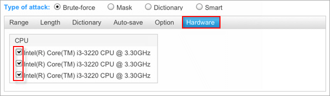 Select multiple CPUs