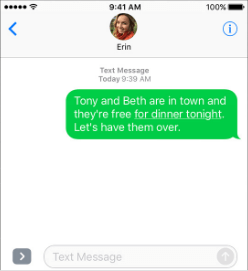 SMS/MMS is green text bubbles