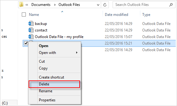 delete exchange data file