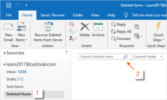 How To Recover Permanently Deleted Emails In Outlook 2016/2013 - Easeus