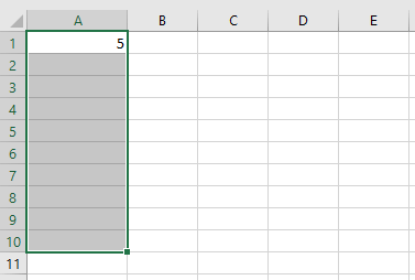 Select cells range