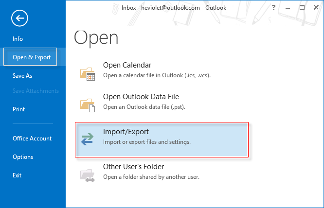 choose to import contacts to outlook
