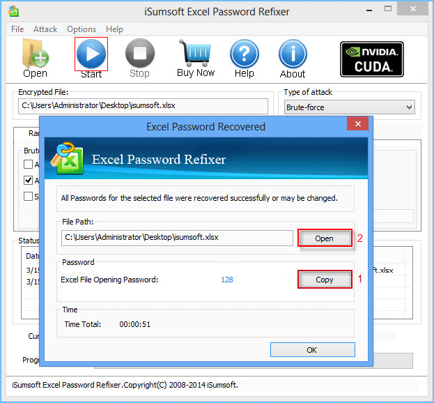 Excel password is revealed