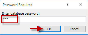 Enter database password