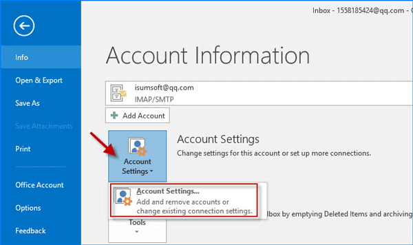 click Account Settings