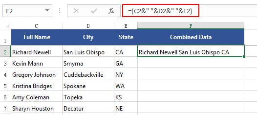 Merge multiple cells