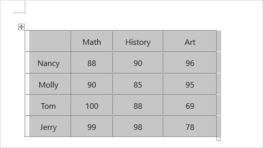 Copy date in Word table