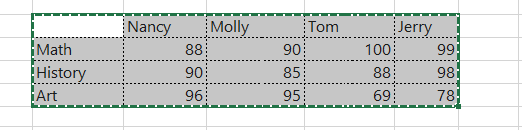 Copy transposed table