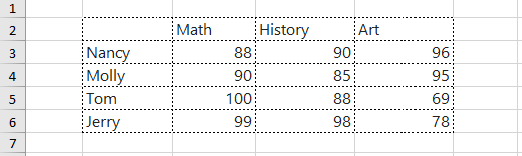 Paste table to a worksheet