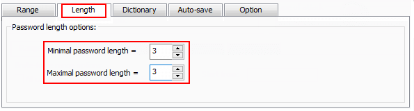 Set password length