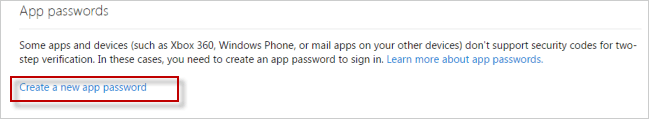create a new app password