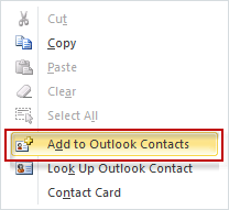 Add to outlook contacts
