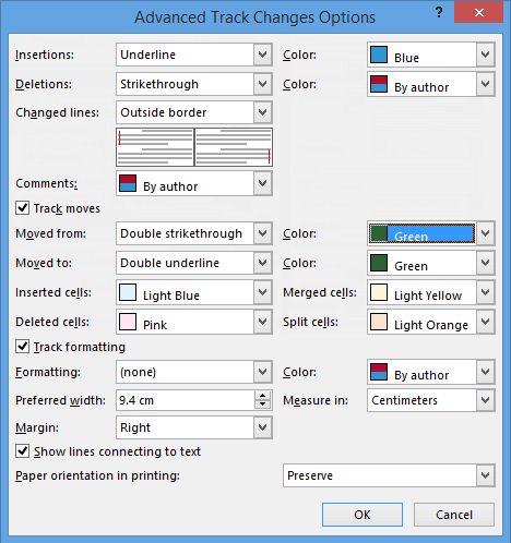 Custom the color of track changes