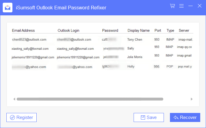 Recover email password saved in Outlook