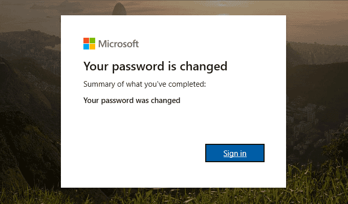 Your Outlook account password has changed