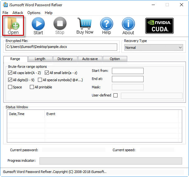 click open to import word file