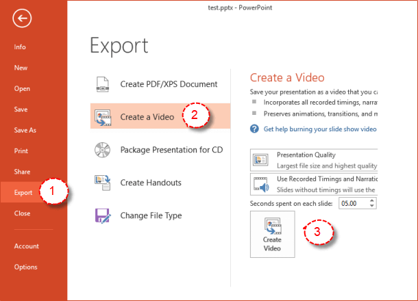 save powerpoint for mac as video