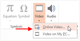 Insert online video