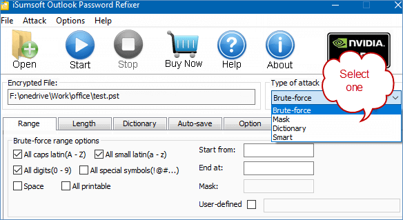 choose one password attack type