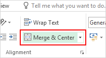 merge cells in excel worksheet