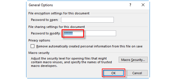 delete password to modify