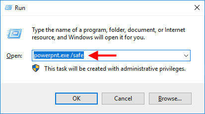 run ppt in safe mode