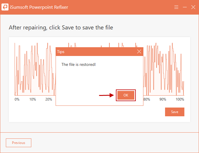 the currpted ppt file is repaired