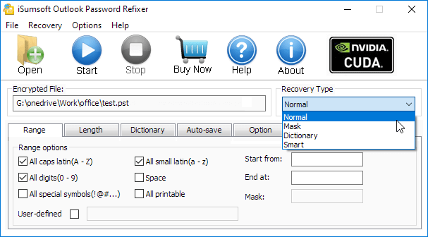 Select recovery type