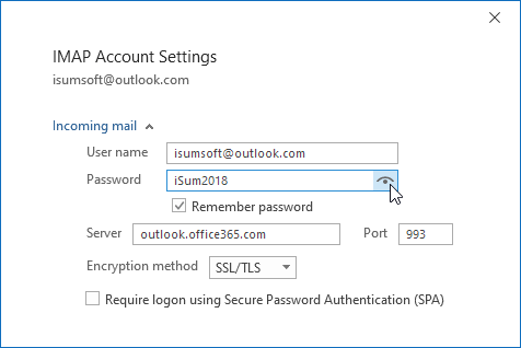 how to check email account password