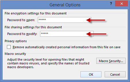 Enter password to open and modify presentation