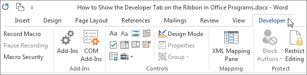 Lead developer tab