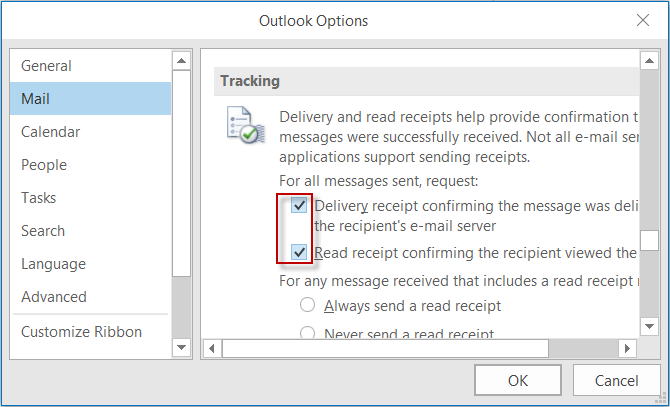 mailbird read receipts for emails sent