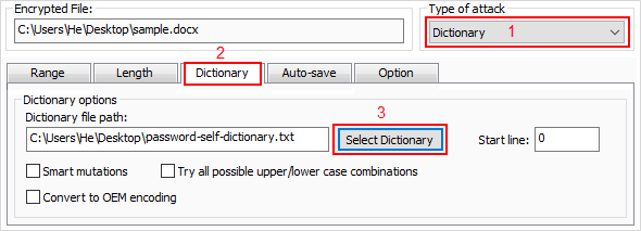 Dictionary attack