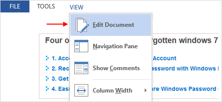 word 2010 protected document edit