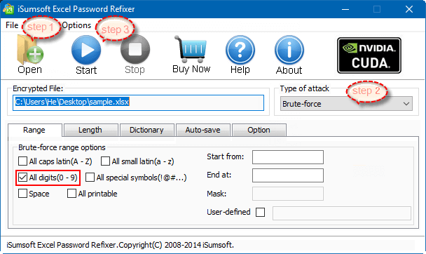 Select password attack type