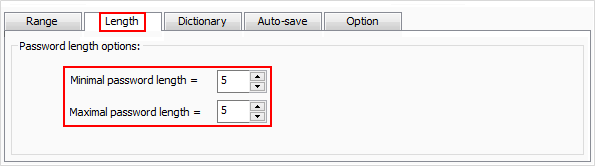 Set password length