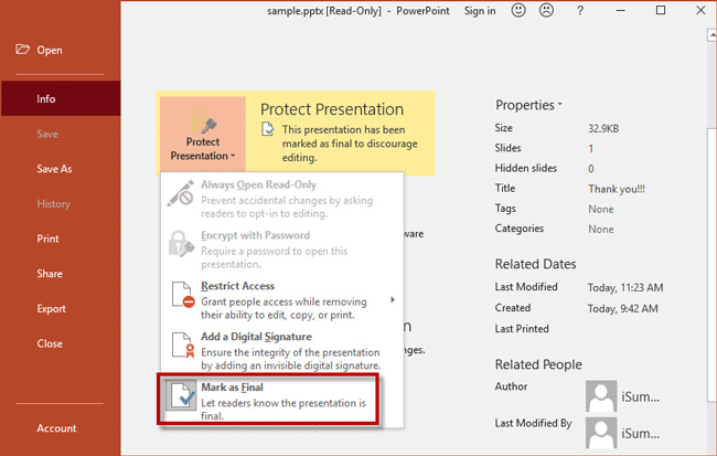 how to unlock powerpoint presentation