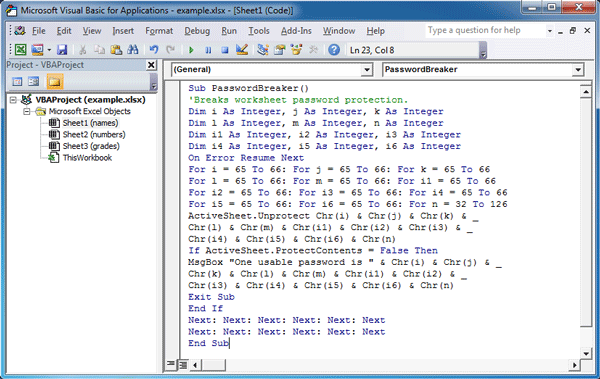 Input codes