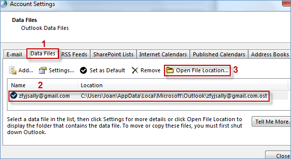 click open file location