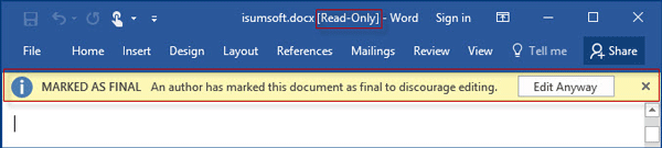 why is my word document read only