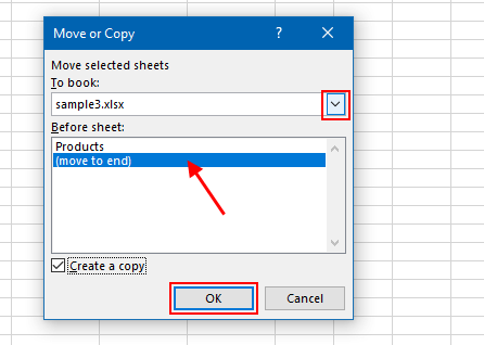 Merge workbook using Move or Copy