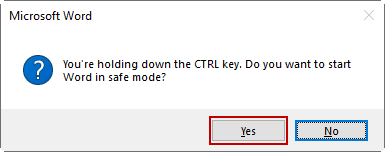 Start Word in Safe Mode
