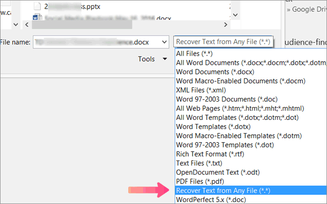 Recovey Text from any file