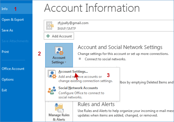 Choose account settings