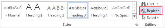 Open Find and Replace dialog