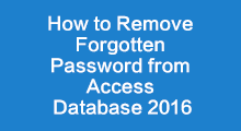 Remove password from access database