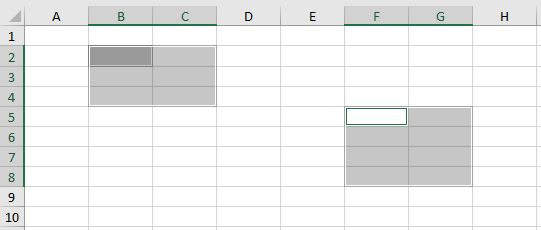 Select nonadjacent cells with Ctrl